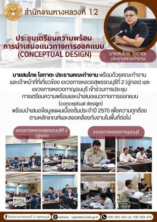 ประชุมเตรียมความพร้อมการนำเสนอแนวทางการออกแบบ(Conceptual Design) ประจำปี 2570  สพ2_กาญ
